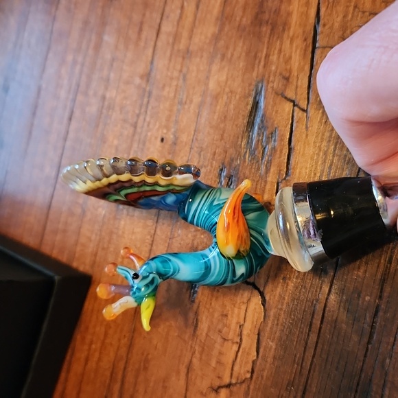 🚦3for$15🚦Glass Peacock Wine Stopper - Picture 6 of 10